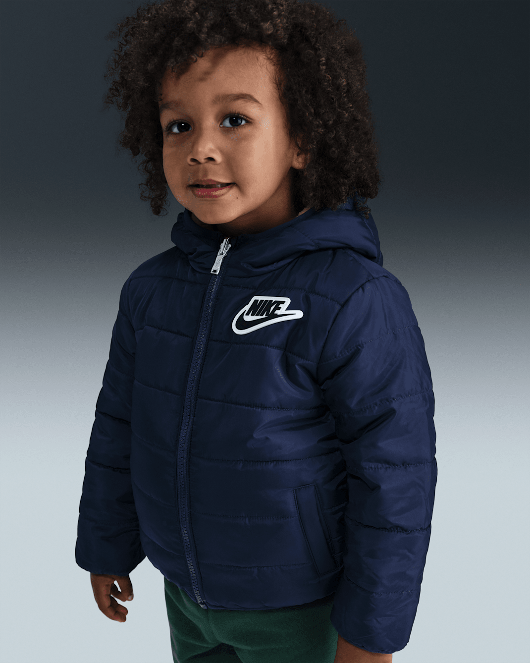 Nike Toddler Reversible Puffer / Fleece Jacket - Midnight Navy