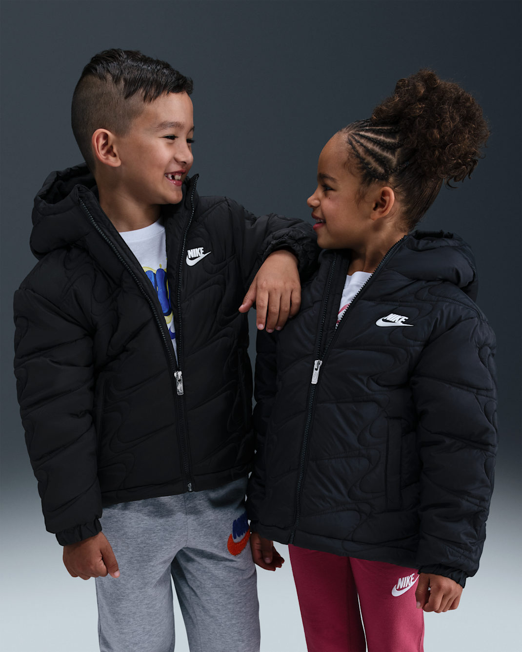 Nike Little Kids' Swoosh Quilted Puffer Jacket - Black