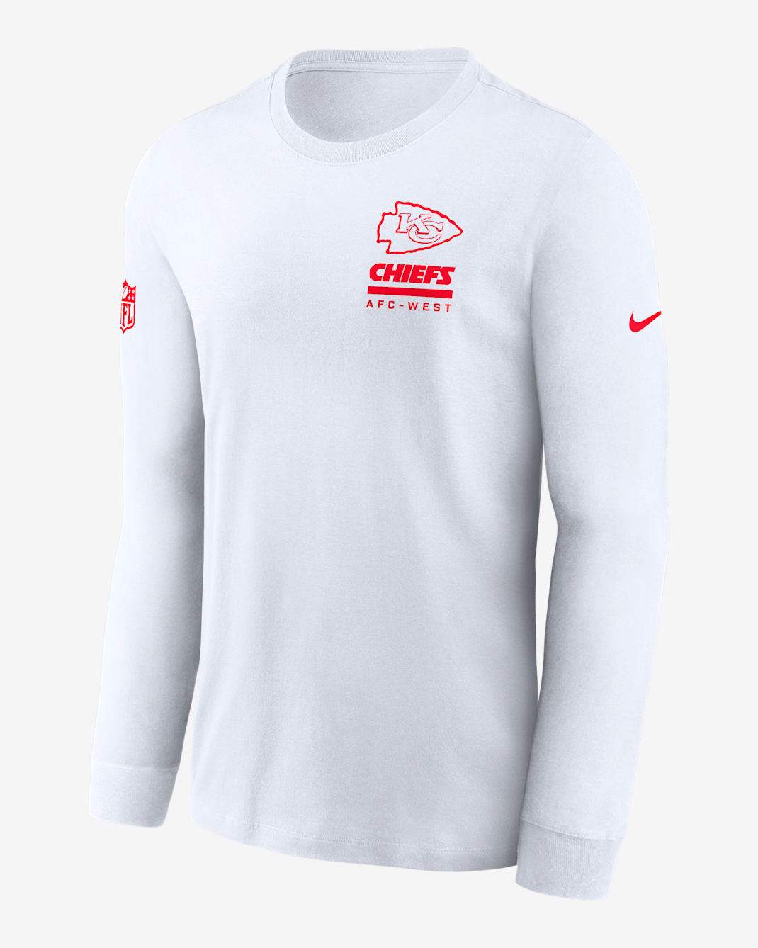 Playera de manga larga Nike Dri-FIT de la NFL para hombre Kansas City Chiefs Sideline Team Issue - Blanco