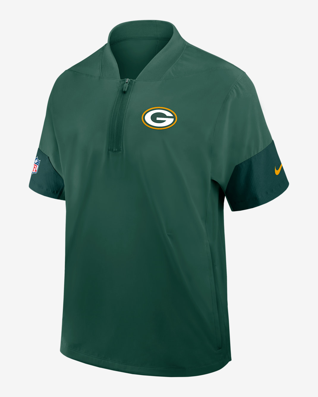 Green Bay Packers Sideline Coach Men's Nike NFL 1/2-Zip Short-Sleeve Jacket - Green