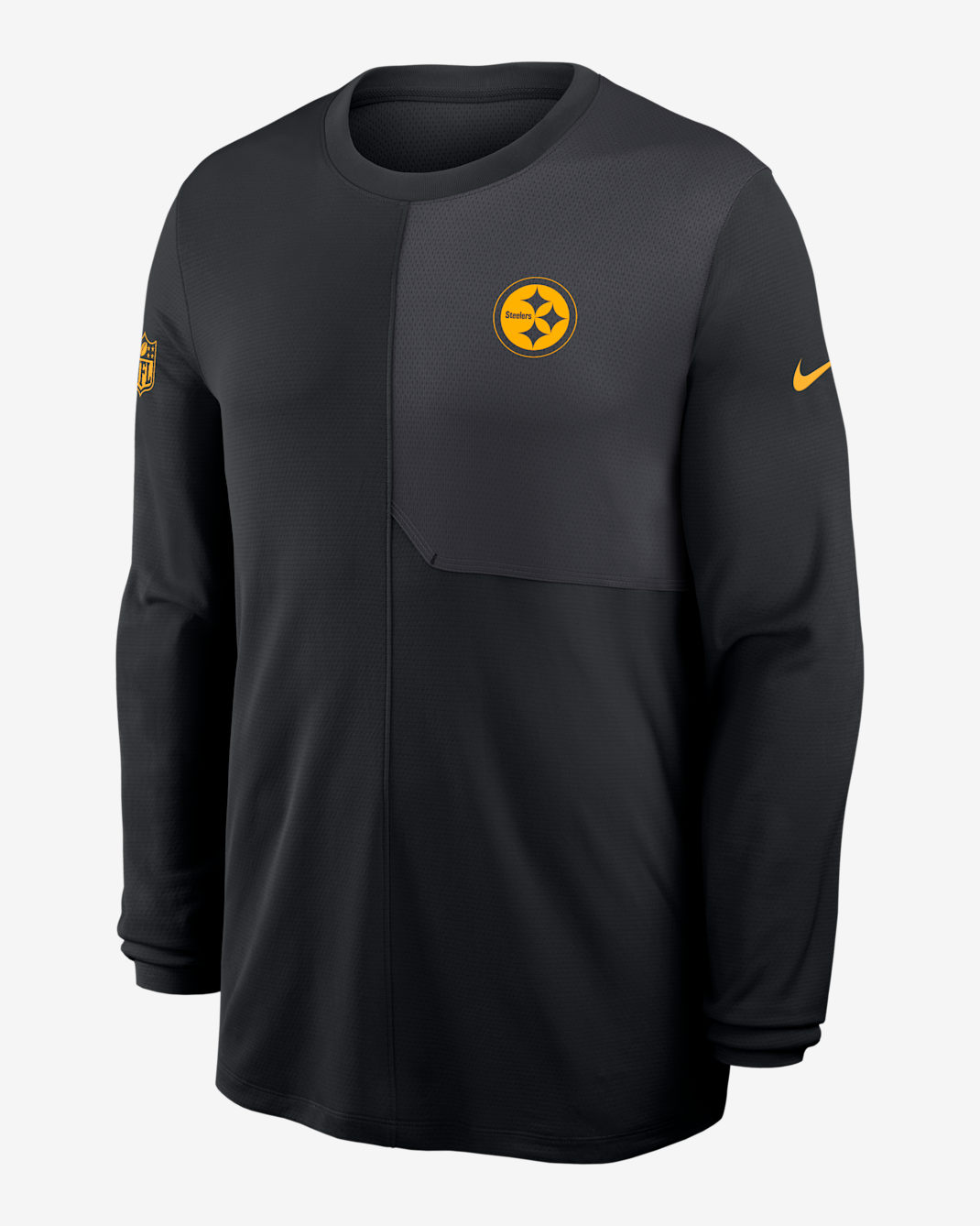 Playera de manga larga Nike Dri-FIT de la NFL para hombre Pittsburgh Steelers Sideline Coach - Negro