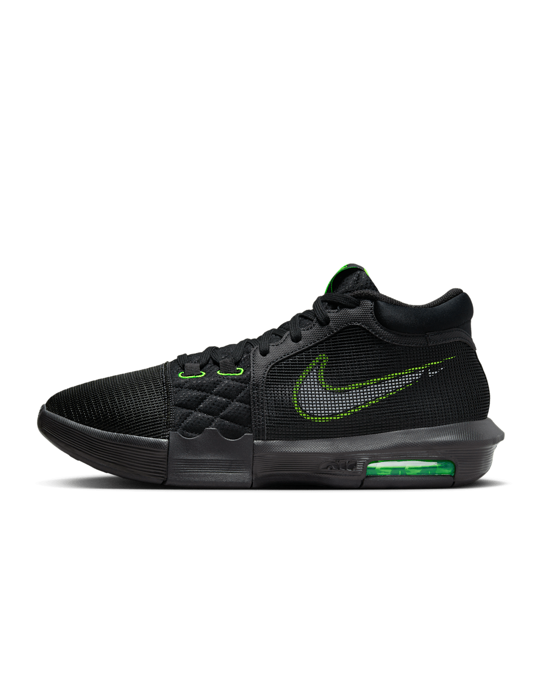 LeBron Witness 8 EP Basketball Shoes - Black/Volt/White