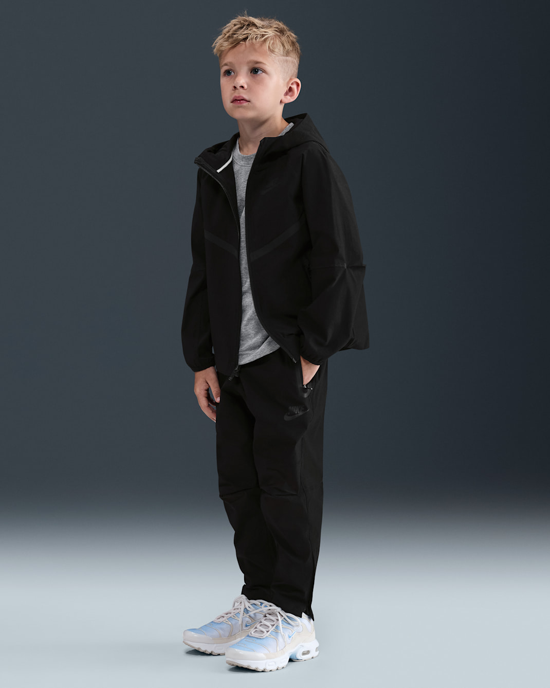 Nike Dri-FIT Little Kids' 2-Piece Full-Zip Tech Woven Set - Black
