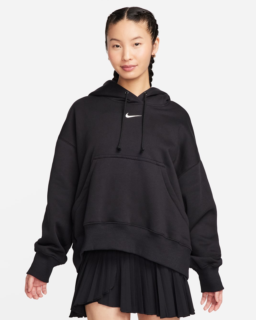 Nike Sportswear Phoenix Fleece Women's Over-Oversized Pullover Hoodie - Black/Sail