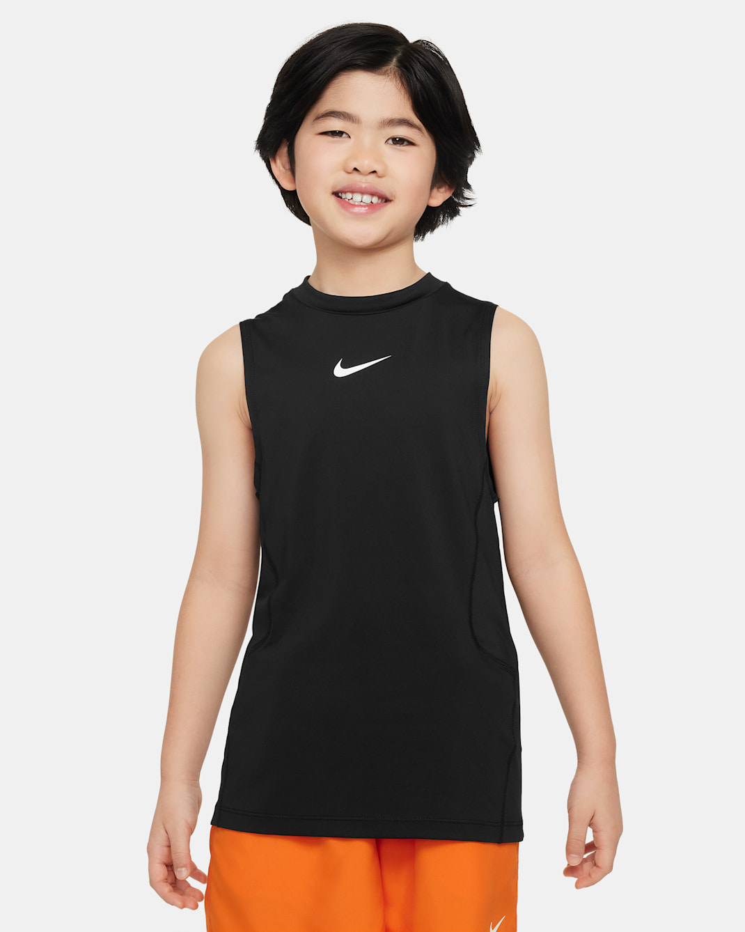 Nike Pro Big Kids' (Boys') Sleeveless Top - Black/White