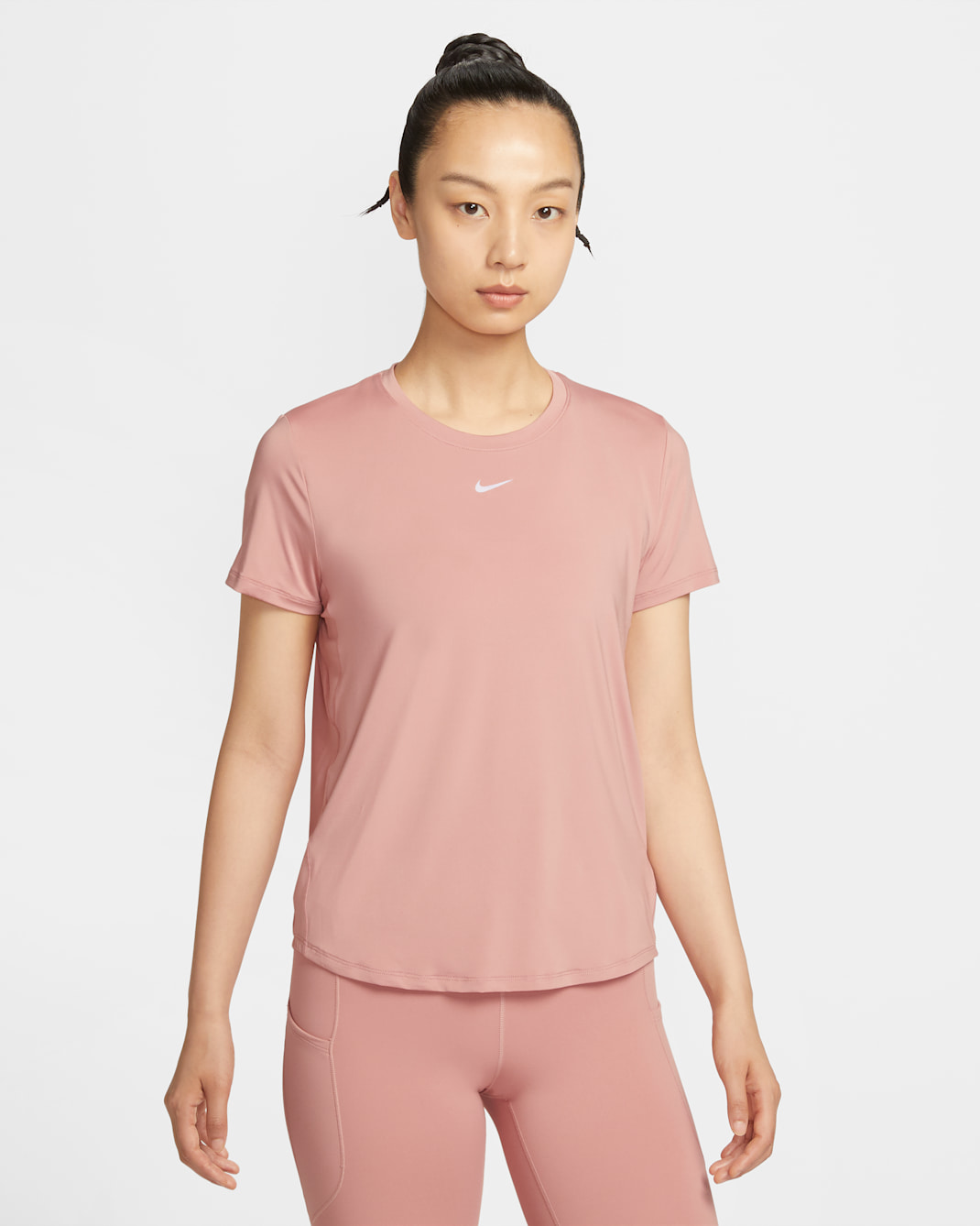 ナイキ ワン クラシック ウィメンズ Dri-FIT ショートスリーブ トップ - ラストピンク/ホワイト