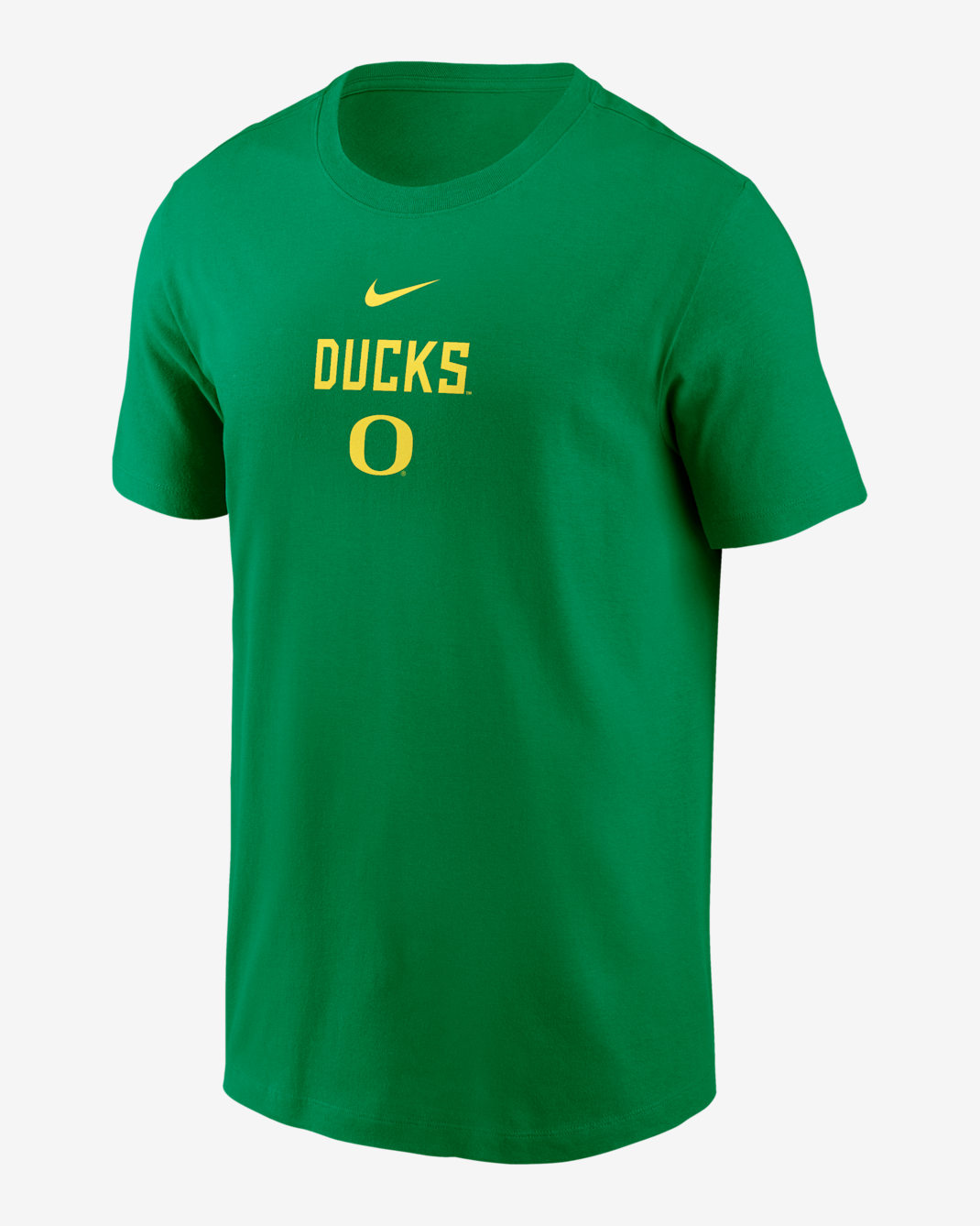 Playera universitaria Nike para hombre Oregon 2-Hit Stacked - Verde manzana