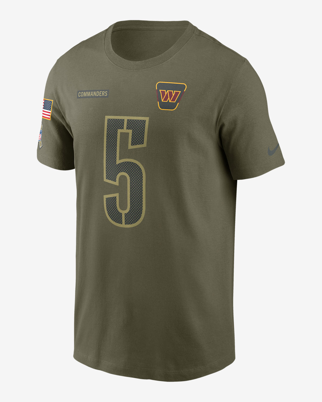 Playera Nike de la NFL para hombre Jayden Daniels Washington Commanders Salute to Service - Oliva