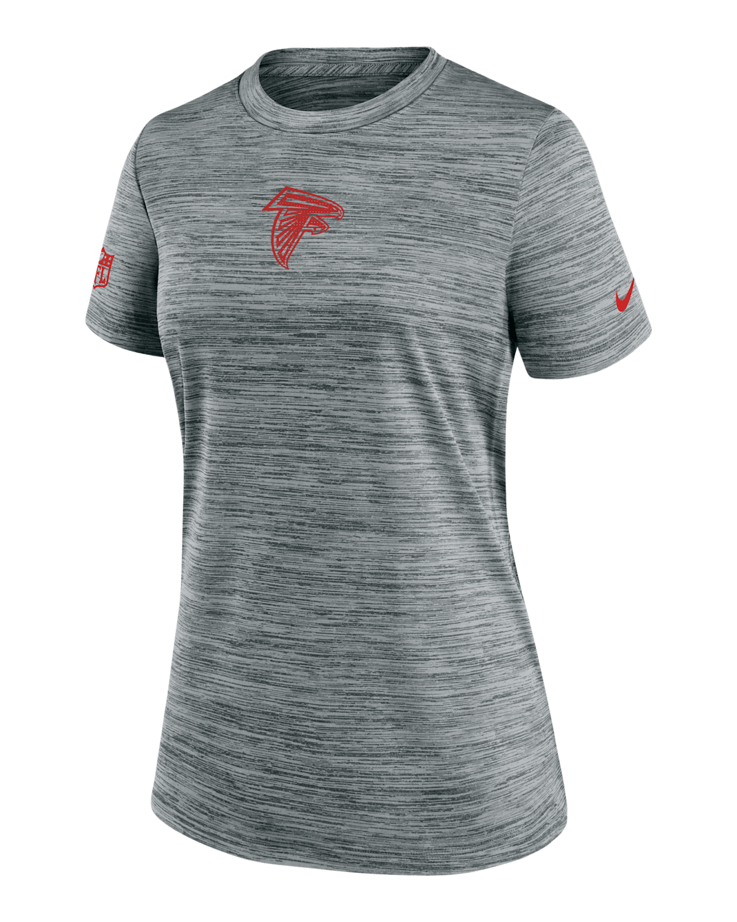 Playera Nike Dri-FIT de la NFL para mujer Atlanta Falcons Sideline Team Issue Velocity - Gris jaspeado