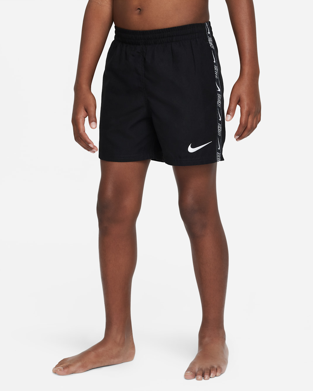 나이키 주니어(남아) 4인치 발리 수영 쇼츠 - 블랙/화이트