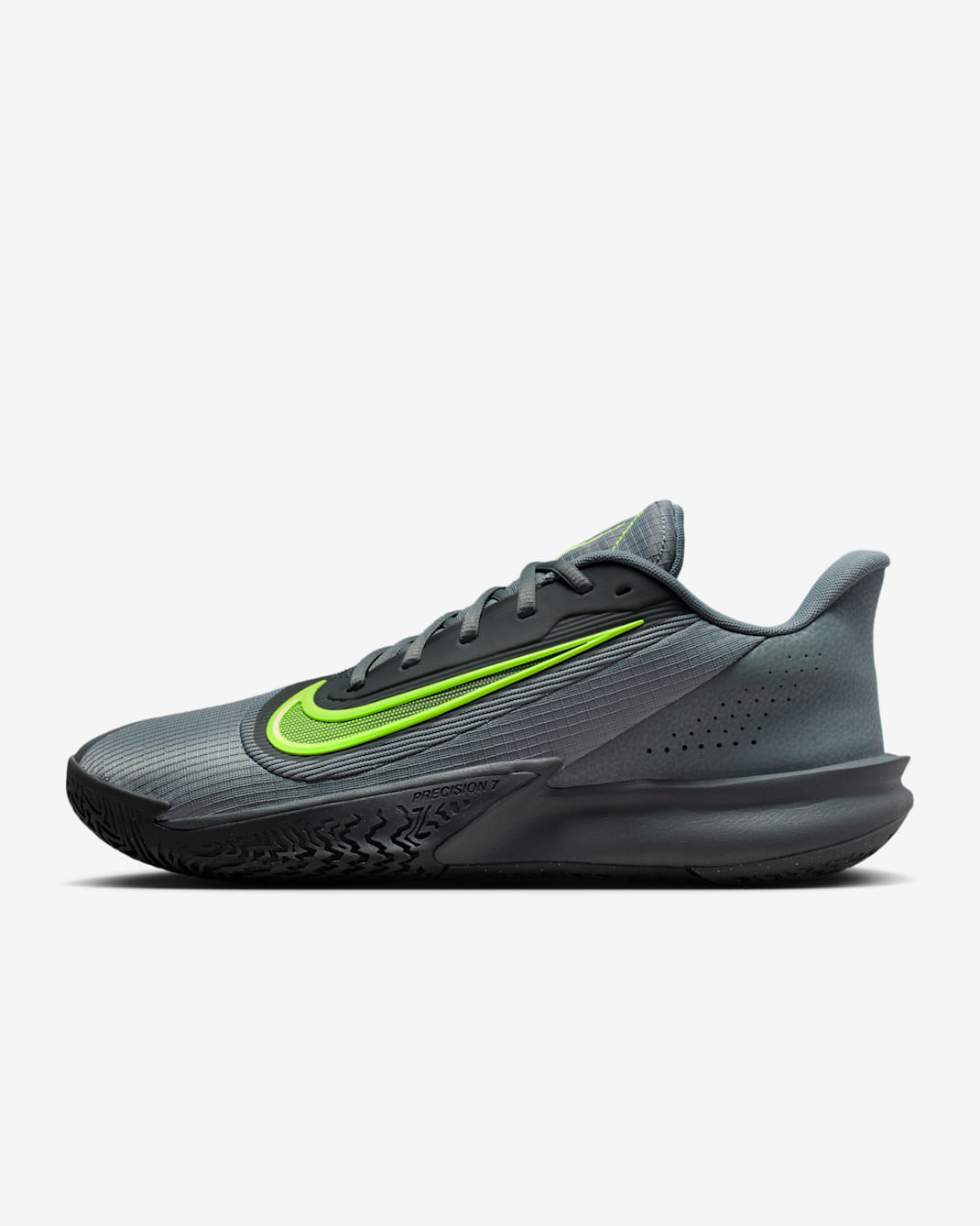 Nike Precision 7 Basketball Shoes - Smoke Grey/Black/Anthracite/Volt