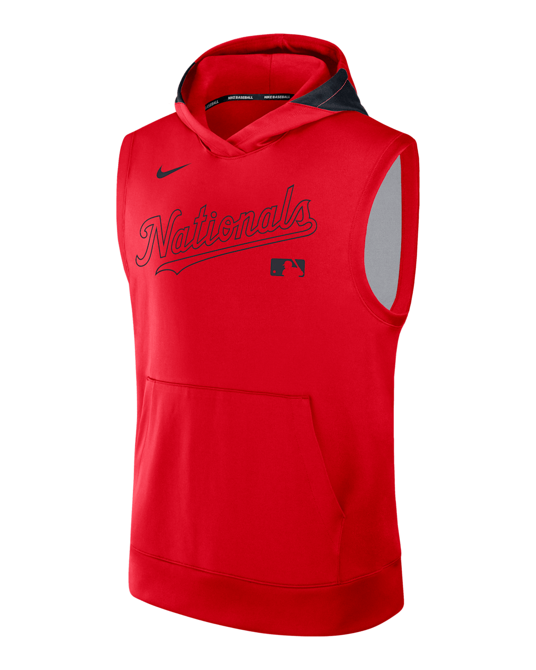 Sudadera con gorro sin cierre ni mangas Nike Dri-FIT de la MLB para hombre Washington Nationals Authentic Collection - Rojo