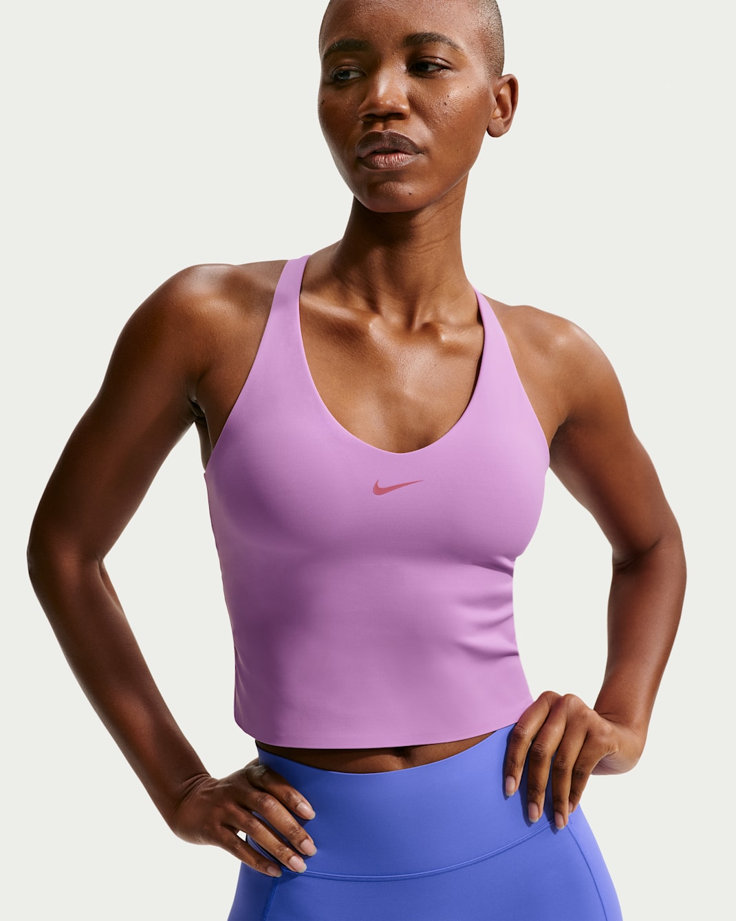 Nike Universa Women's Medium-Support Padded Sports Bra Tank - Light Magenta/Dark Orchid/Desert Berry