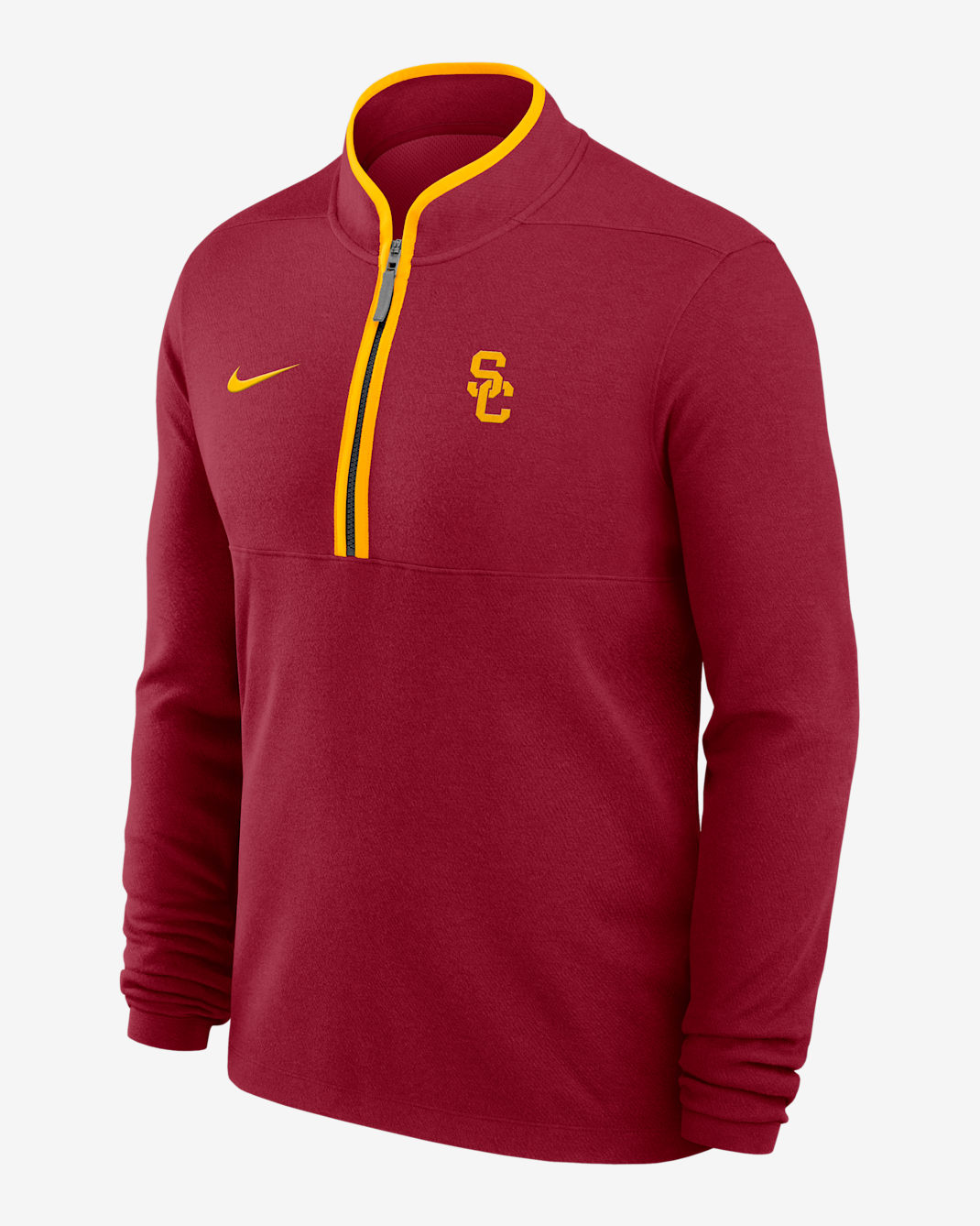 Playera de manga larga universitaria Nike Dri-FIT de medio cierre para hombre USC Victory - Rojo cardenal