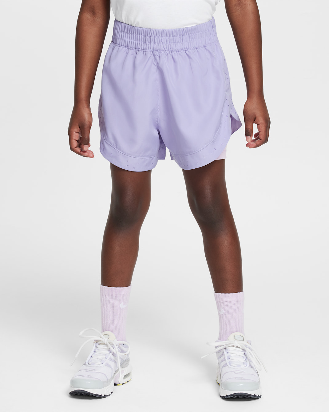 Nike Dri-FIT Sunny Swoosh Little Kids' 2-Fer Shorts - Hydrangeas
