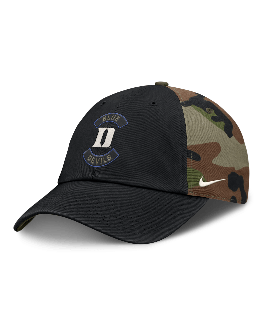 Gorra universitaria ajustable Nike para hombre Duke 2025 Military Appreciation Club - Verde camuflaje
