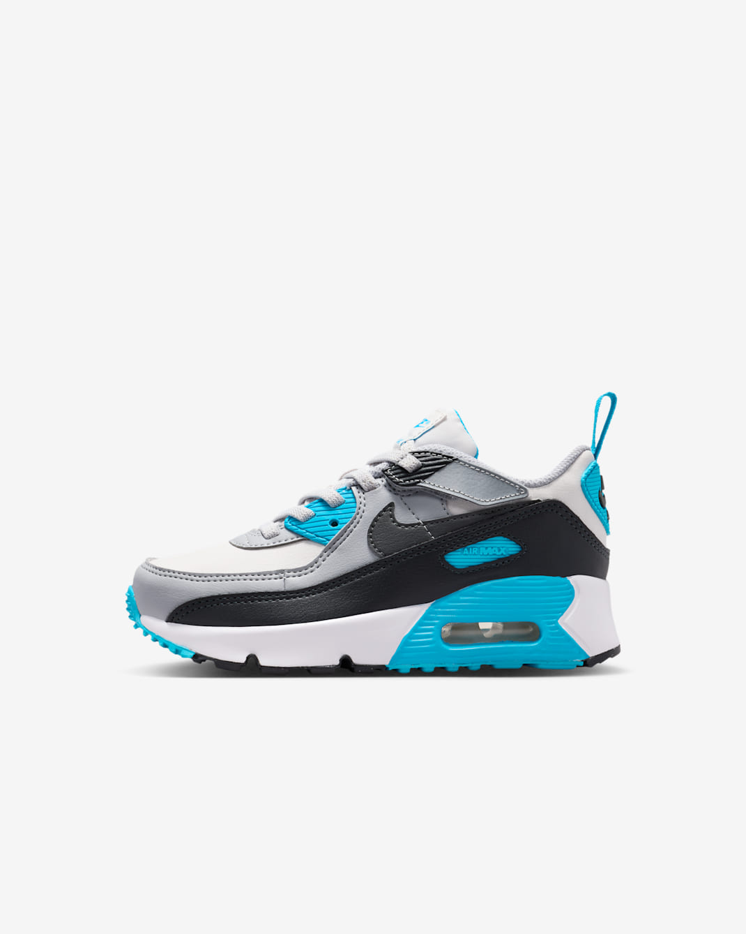 Nike Air Max 90 EasyOn Younger Kids' Shoes - Platinum Tint/Blue Lightning/Wolf Grey/Iron Grey