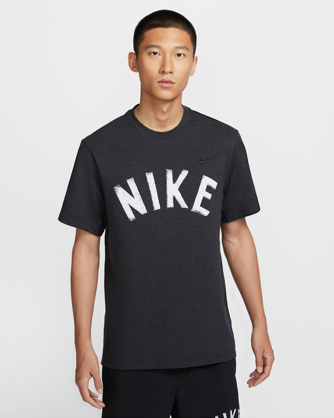 Nike Primary Swoosh Men's Dri-FIT Short-Sleeve Versatile Top - Black/Anthracite/Heather/Black
