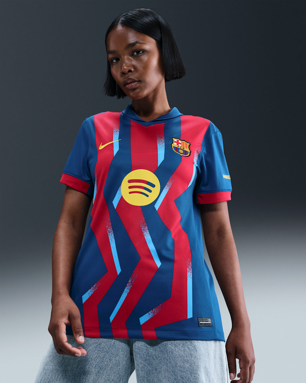 FC Barcelona 2025/26 Stadium Fourth Nike Dri-FIT Replika-Fußballtrikot (Damen) - Gym Blue/Gym Blue/Salsa Red/Opti Yellow