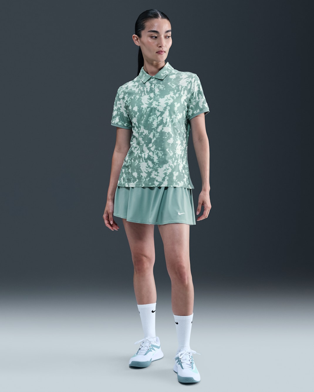 나이키 빅토리 여성 드라이 핏 플로운시 테니스 스커트 - 캐넌/화이트
