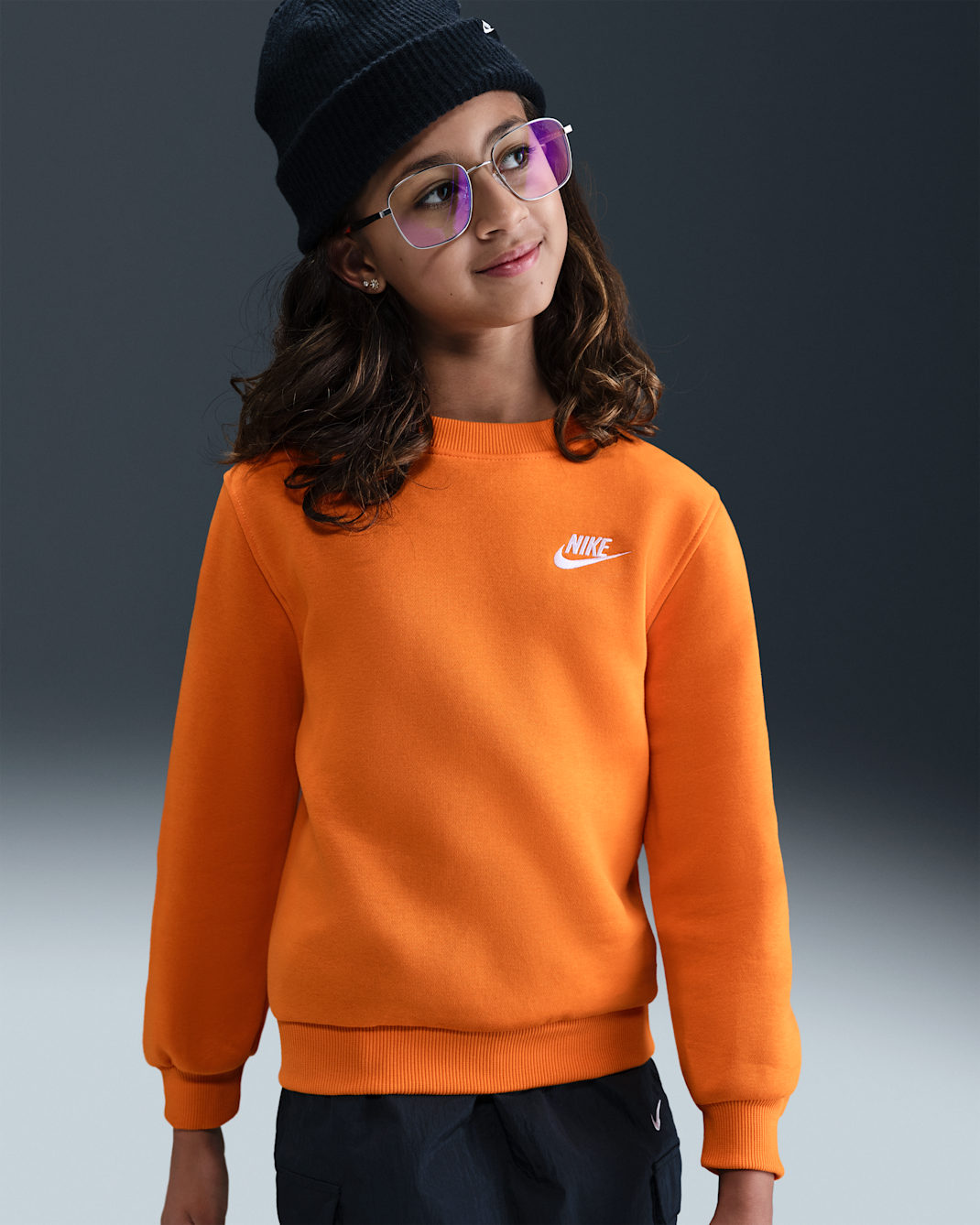 Nike Sportswear Club Fleece Big Kids' Sweatshirt - Bright Ceramic/White