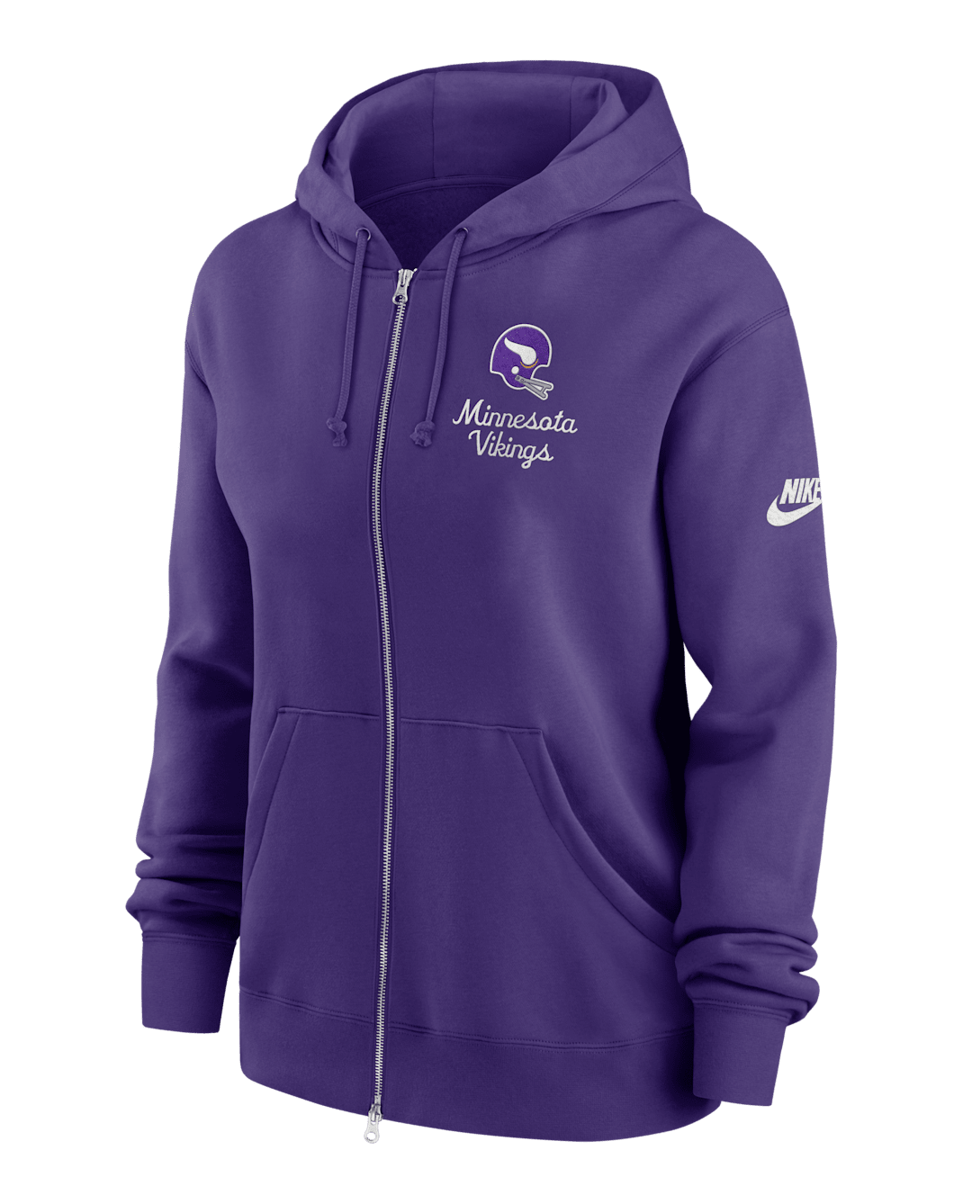 Sudadera con gorro Nike de la NFL de cierre completo para mujer Minnesota Vikings Phoenix Rewind - Morado