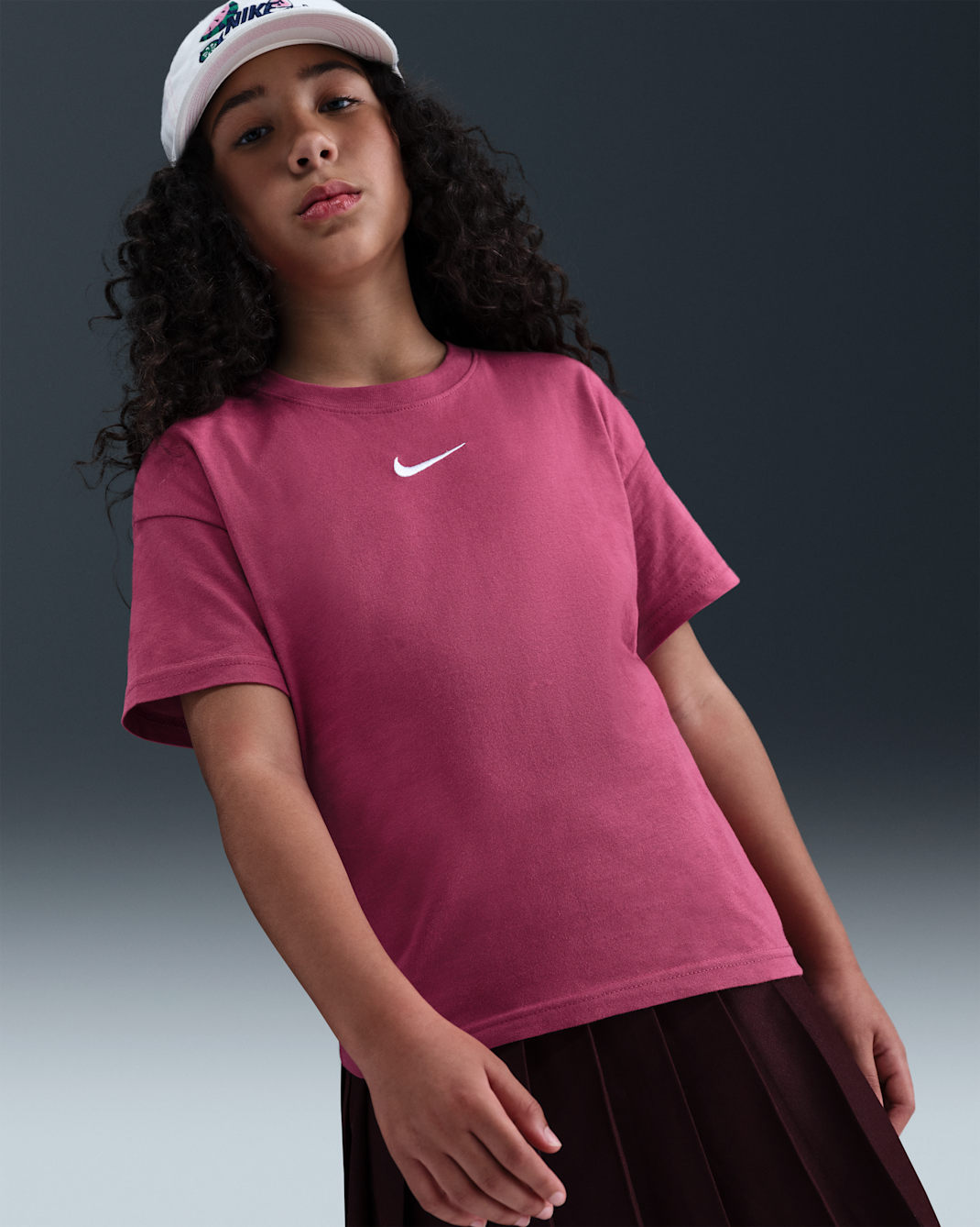 Nike Sportswear Essential Big Kids' (Girls') T-Shirt - Sweet Beet