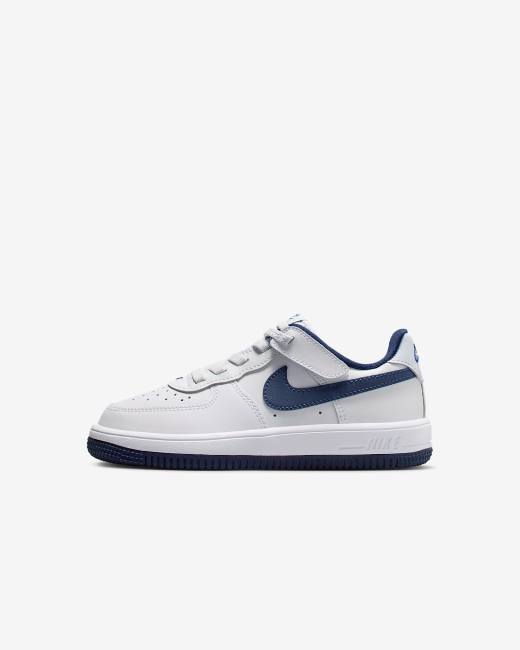 Nike Force 1 Low EasyOn Little Kids' Shoes - White/Football Grey/Midnight Navy
