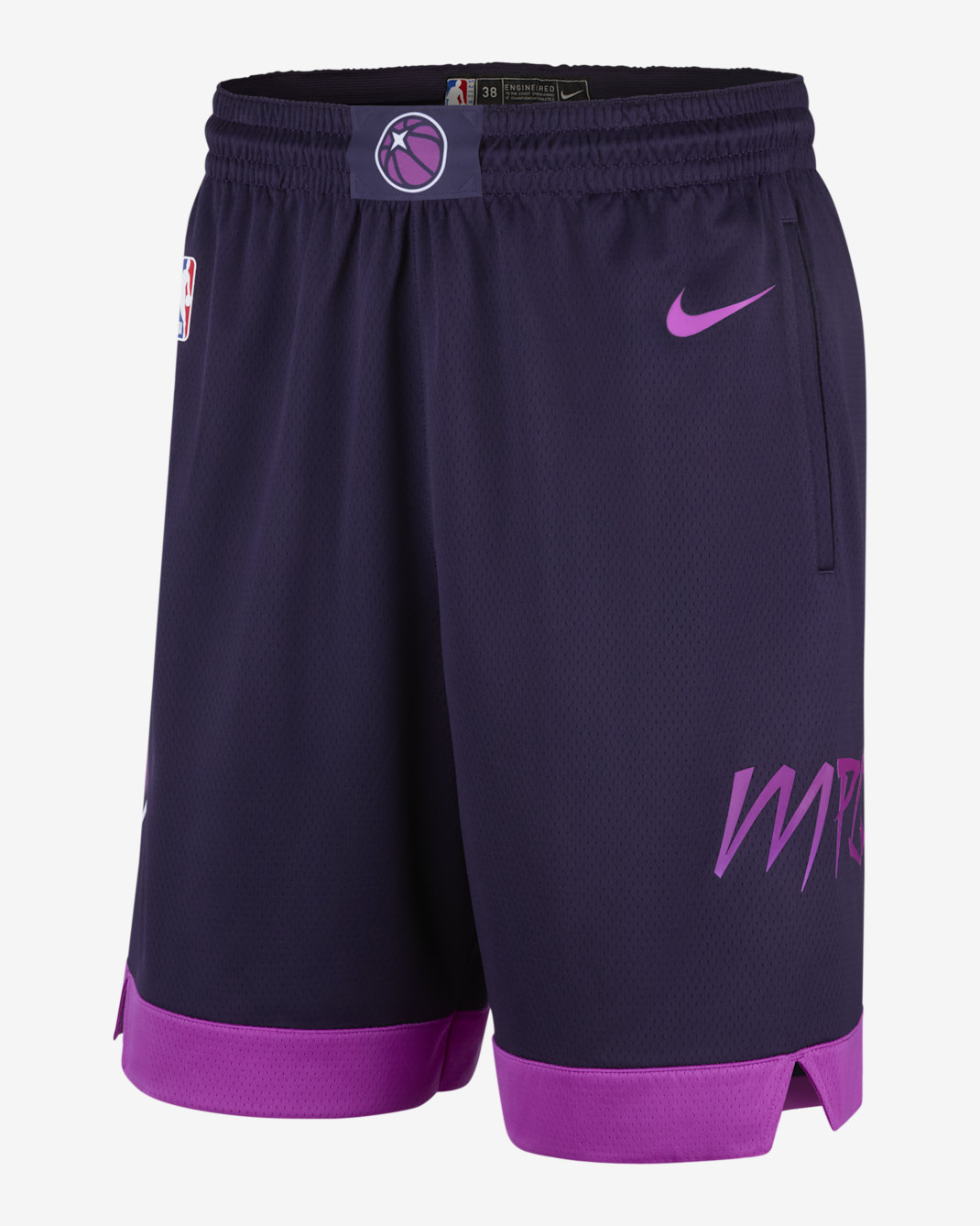 Shorts de alero polivalente de la NBA para hombre Nike Dri-FIT de los Minnesota Timberwolves de la colección City Edition - Morado dinastía/Morado vivo