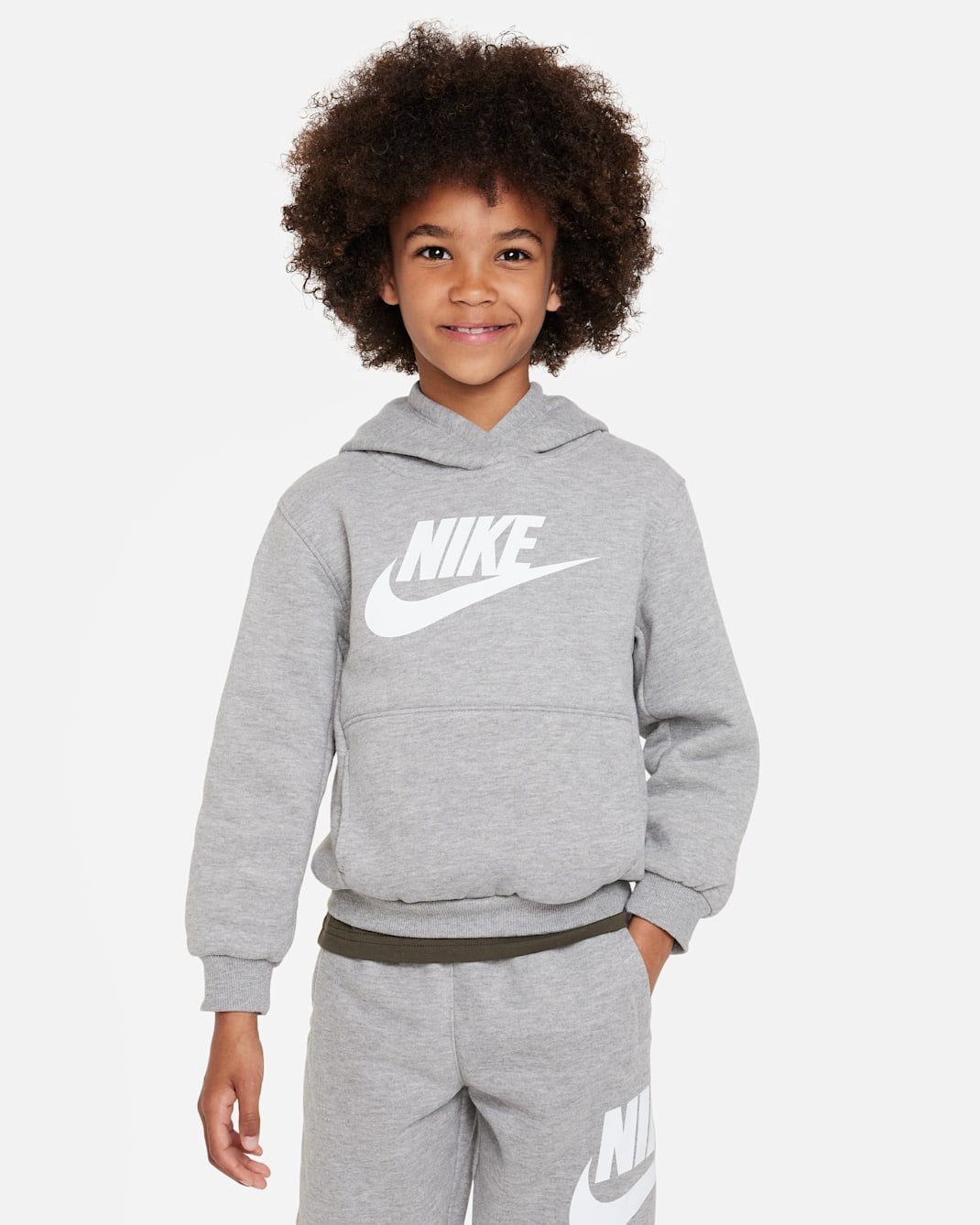 Nike Sportswear Club Fleece Pullover Little Kids Hoodie - Light Grey Heather