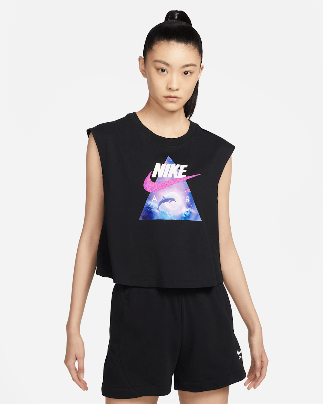 เสื้อกล้ามเอวลอยผู้หญิง Nike Sportswear - ดำ