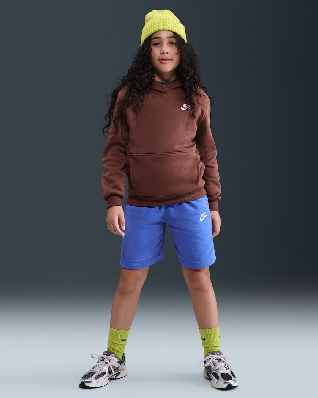 Shorts de French Terry para niños talla grande Nike Sportswear Club Fleece - Azul cometa/Blanco