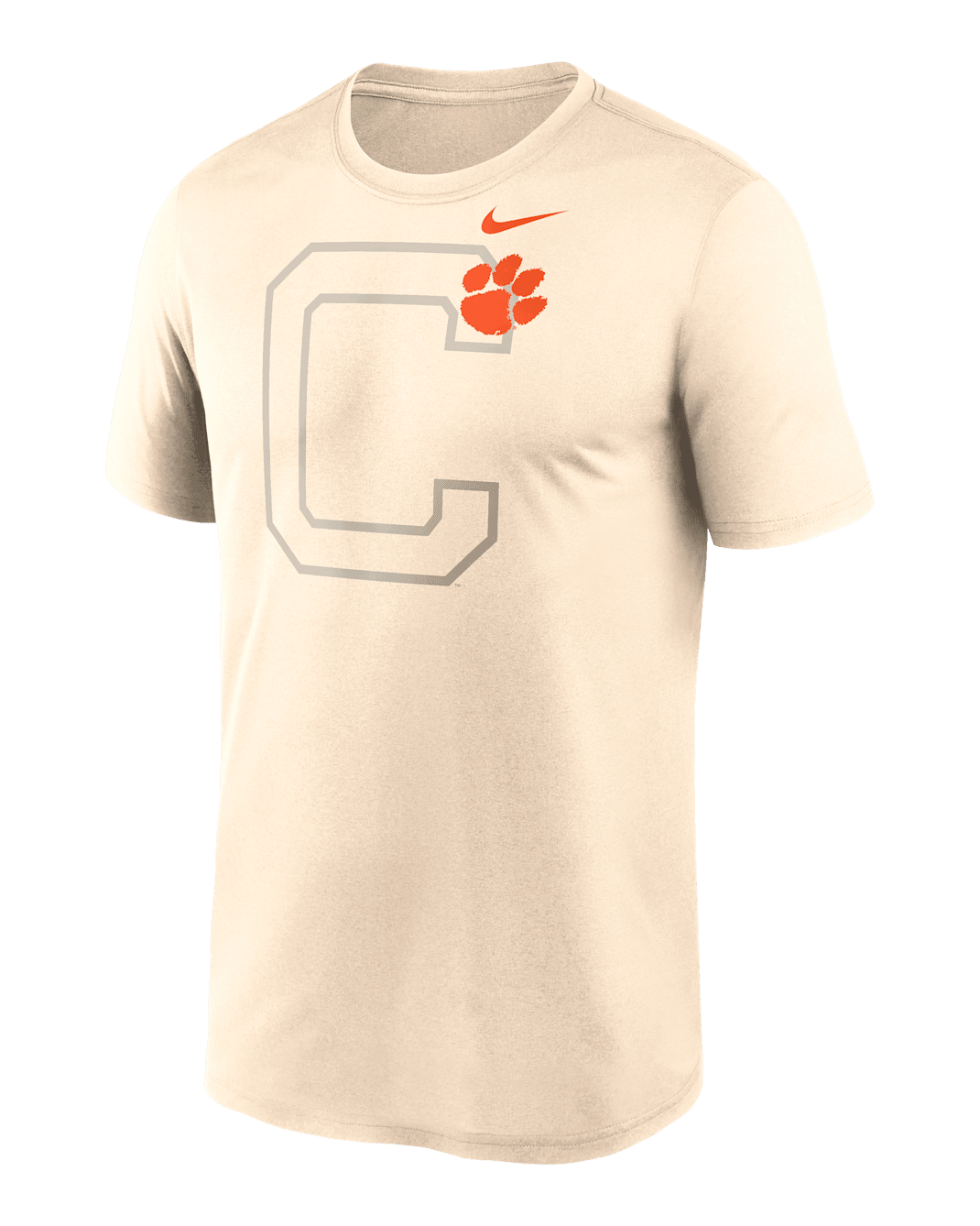 Clemson Campus Legend Shadow Logo Men's Nike Dri-FIT College T-Shirt - Natural