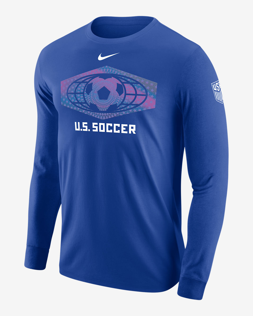 Nike Men's Soccer Long-Sleeve Cotton T-Shirt - Game Royal