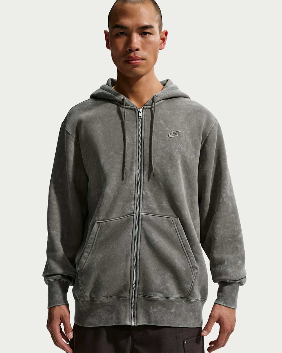 나이키 클럽 남성 풀집 플리스 후디 - 케이브 스톤/케이브 스톤