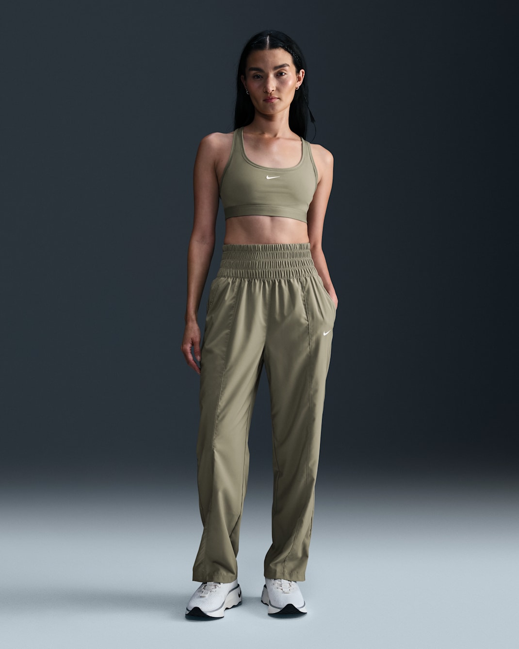 Nike Dri-FIT One Women's Ultra High-Waisted Trousers - Light Army/White