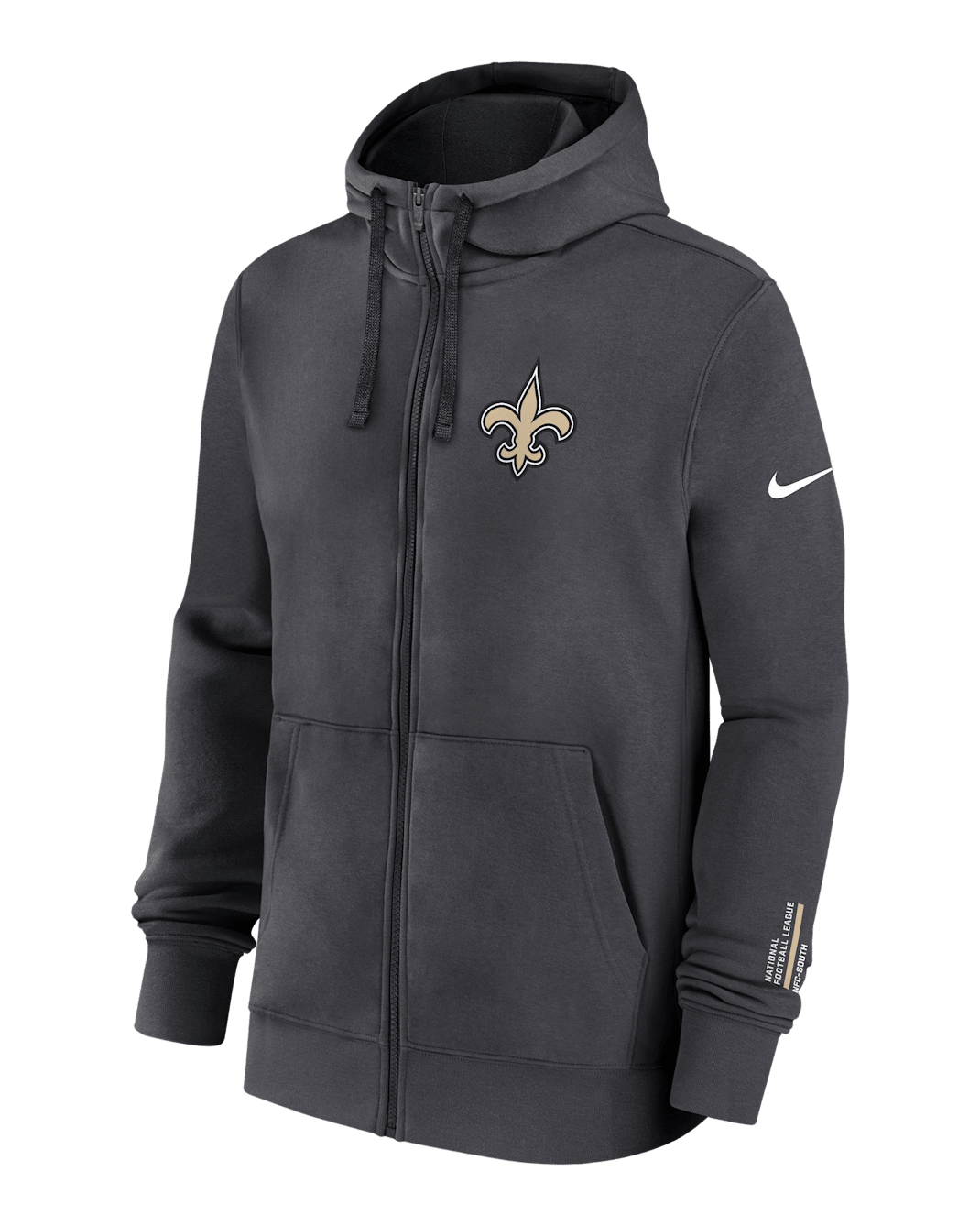 New Orleans Saints Playbook Page Club Men's Nike NFL Full-Zip Hoodie - Anthracite