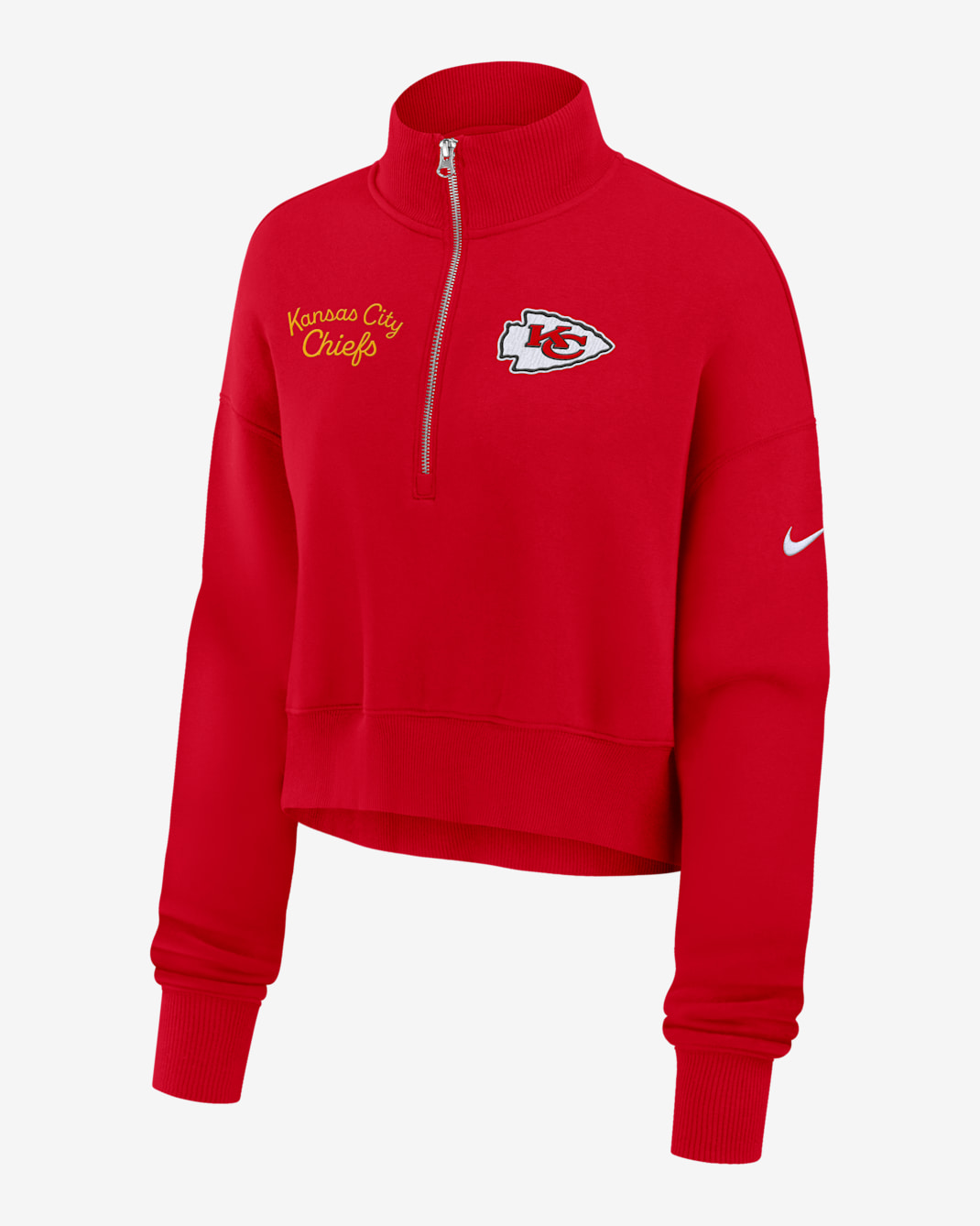 Kansas City Chiefs Phoenix Women's Nike NFL Cropped 1/4-Zip Crew - Red