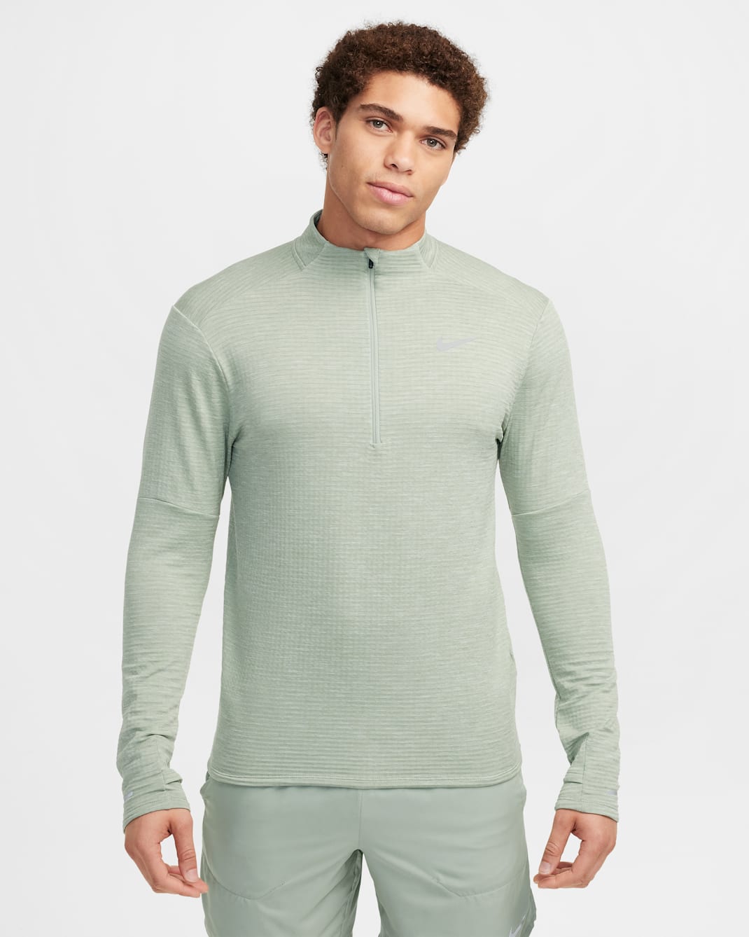 Nike Element Men's Therma-FIT Repel 1/2-Zip Running Top - Jade Horizon/Light Silver/Heather