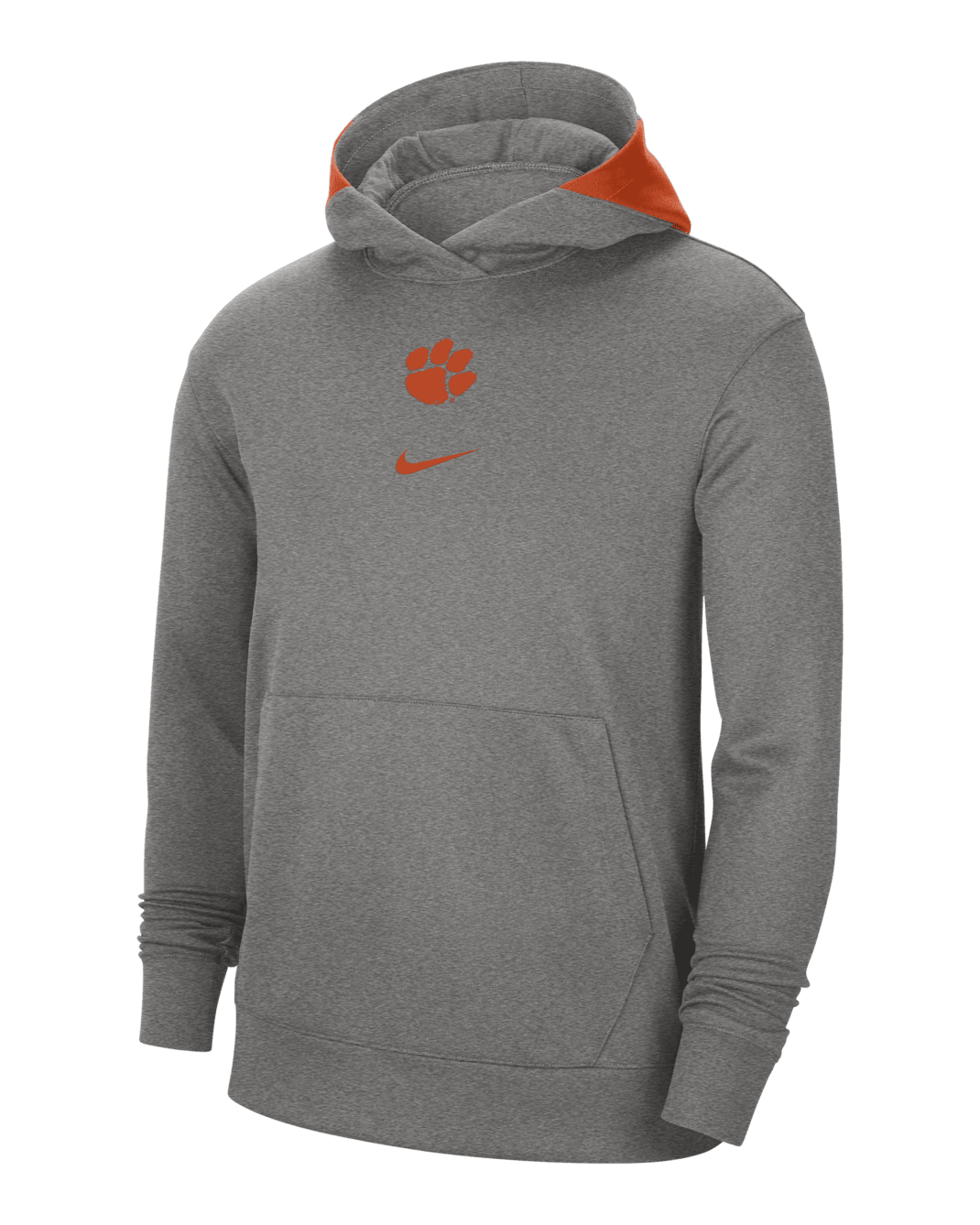 Nike College Dri-FIT Spotlight (Clemson) Men's Hoodie - Dark Grey Heather/University Orange/University Orange