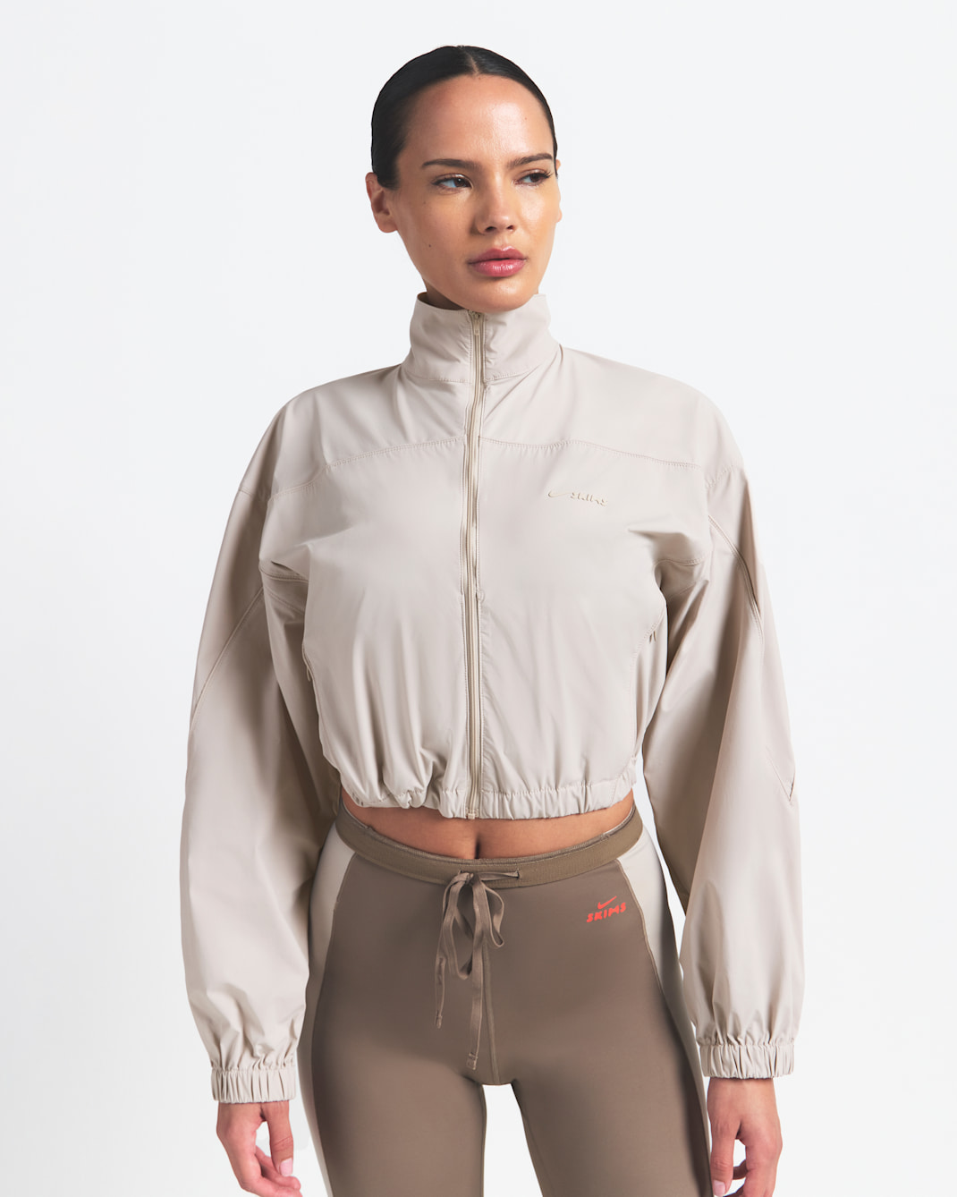 NikeSKIMS Woven Nylon Women's Crop Jacket - NSKM STONE