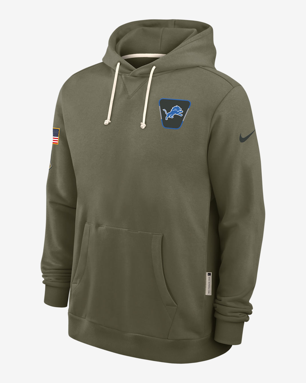 Detroit Lions Salute to Service Sideline Dominant Force Men's Nike Dri-FIT NFL Pullover Hoodie - Medium Olive