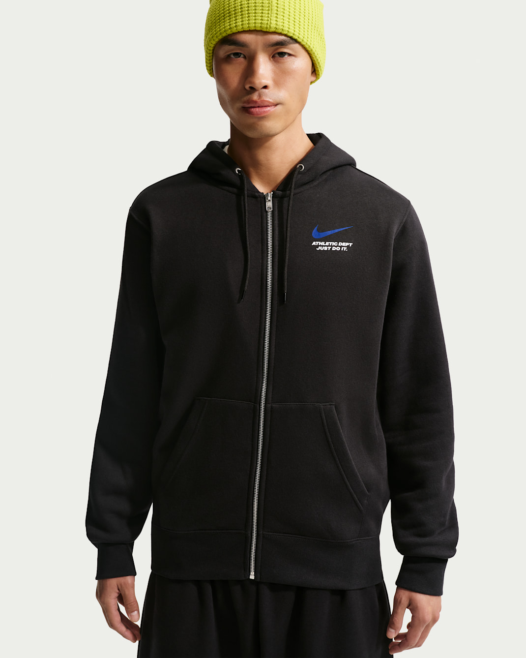 나이키 스포츠웨어 클럽 남성 풀집 플리스 후디 - 블랙