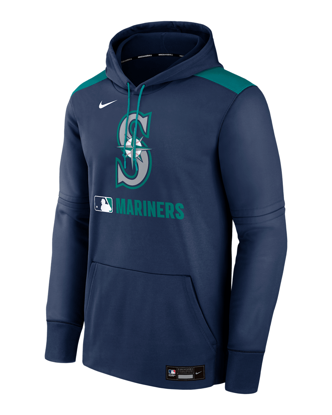 Seattle Mariners Authentic Collection Men's Nike Therma MLB Pullover Hoodie - Navy