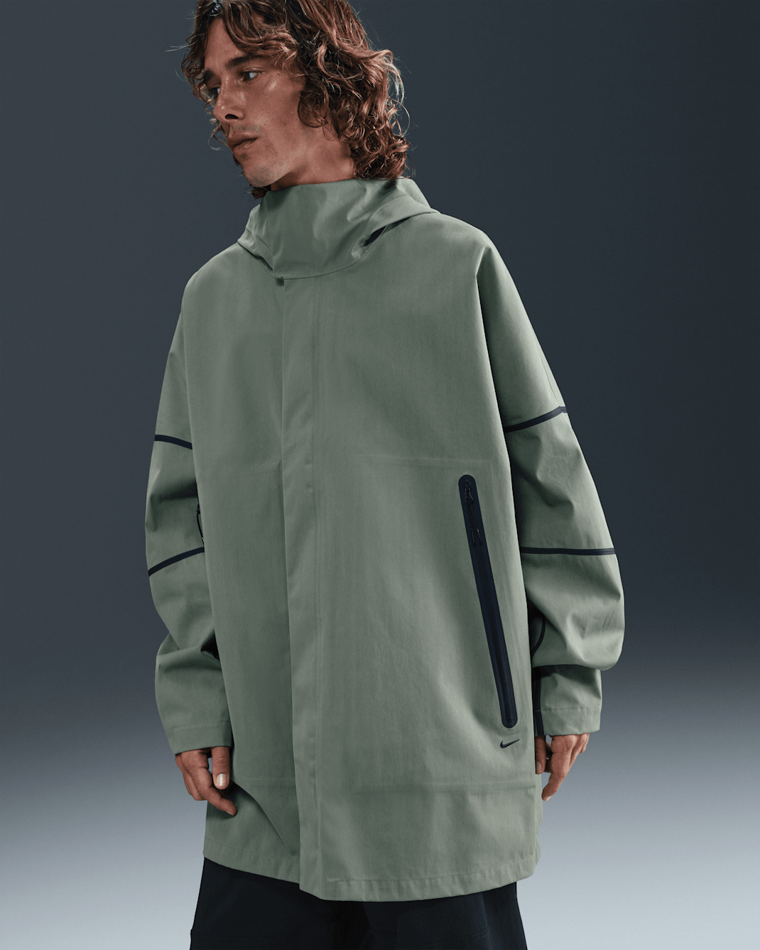 Nike Tech Storm-FIT ADV zord időjárásra tervezett férfikabát - Clay Green/Fekete