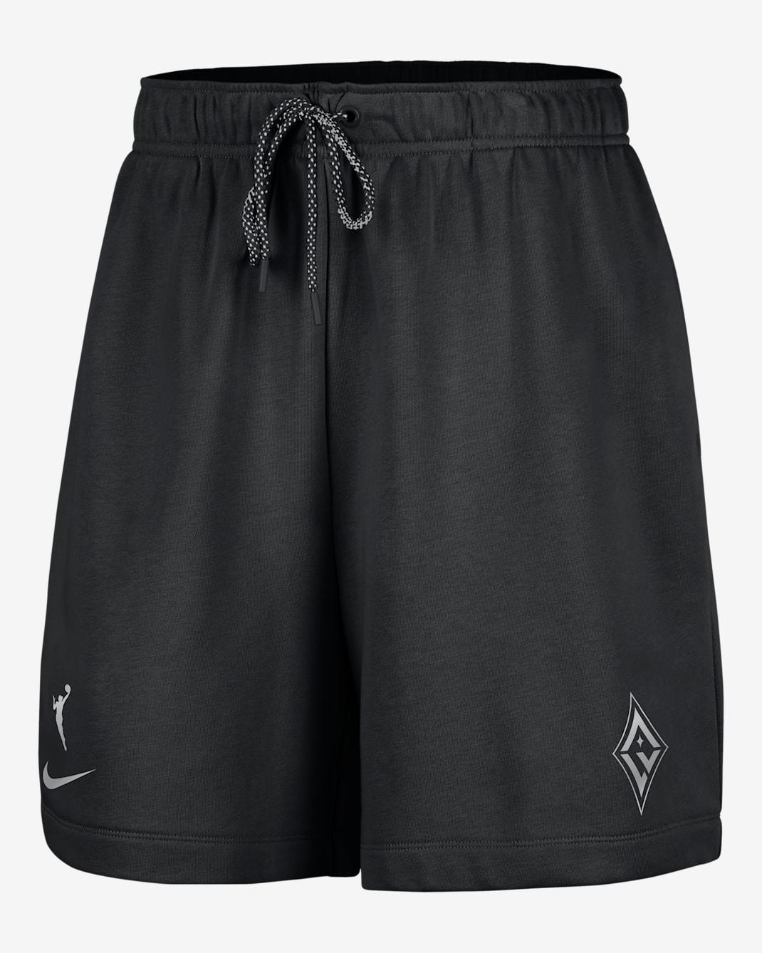 Shorts Nike de tejido Fleece de la WNBA de 15 cm para mujer Las Vegas Aces - Negro/Plata liso