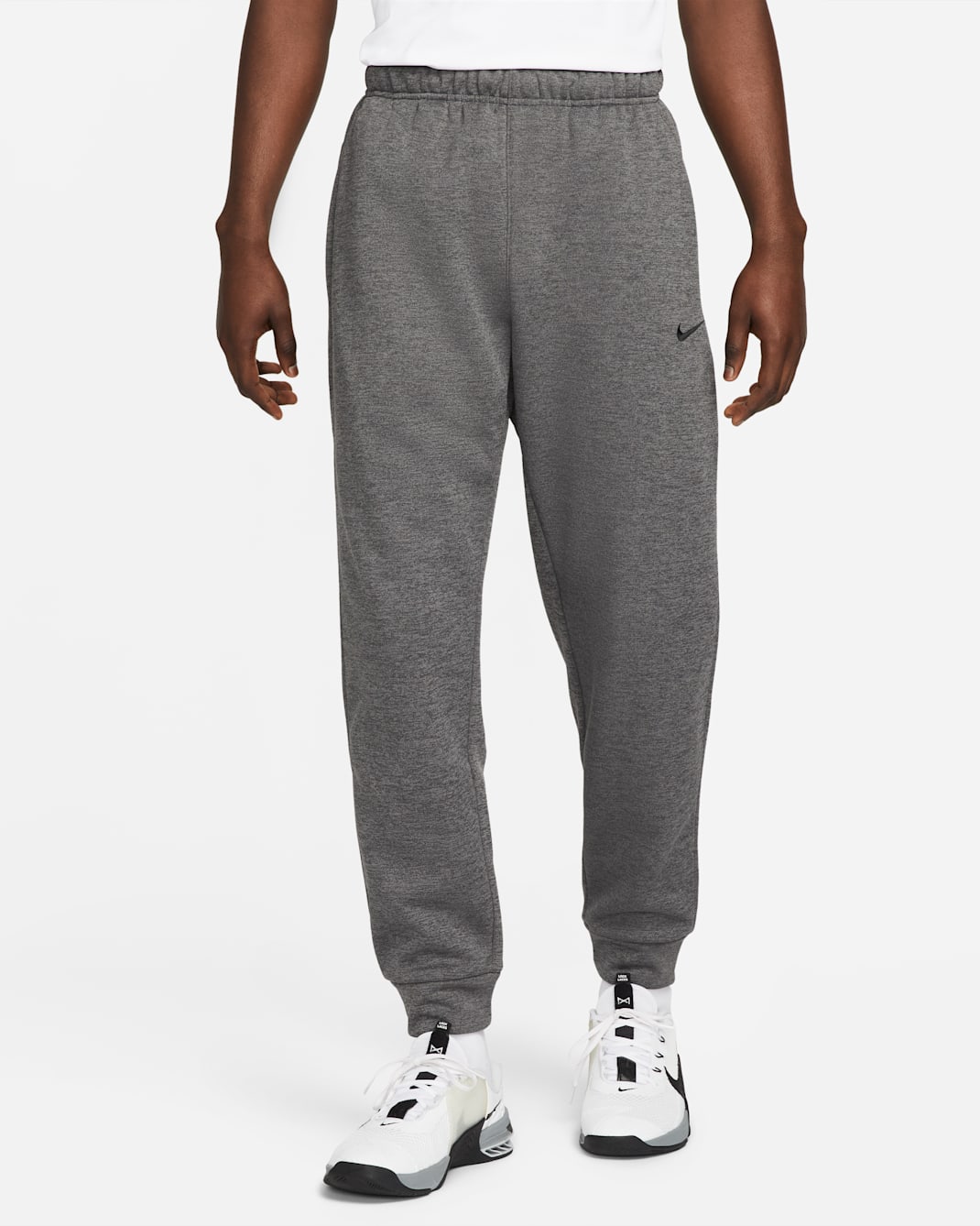 Pantalon de fitness fuselé Therma-FIT Nike Therma pour homme - Charcoal Heather/Dark Smoke Grey/Noir