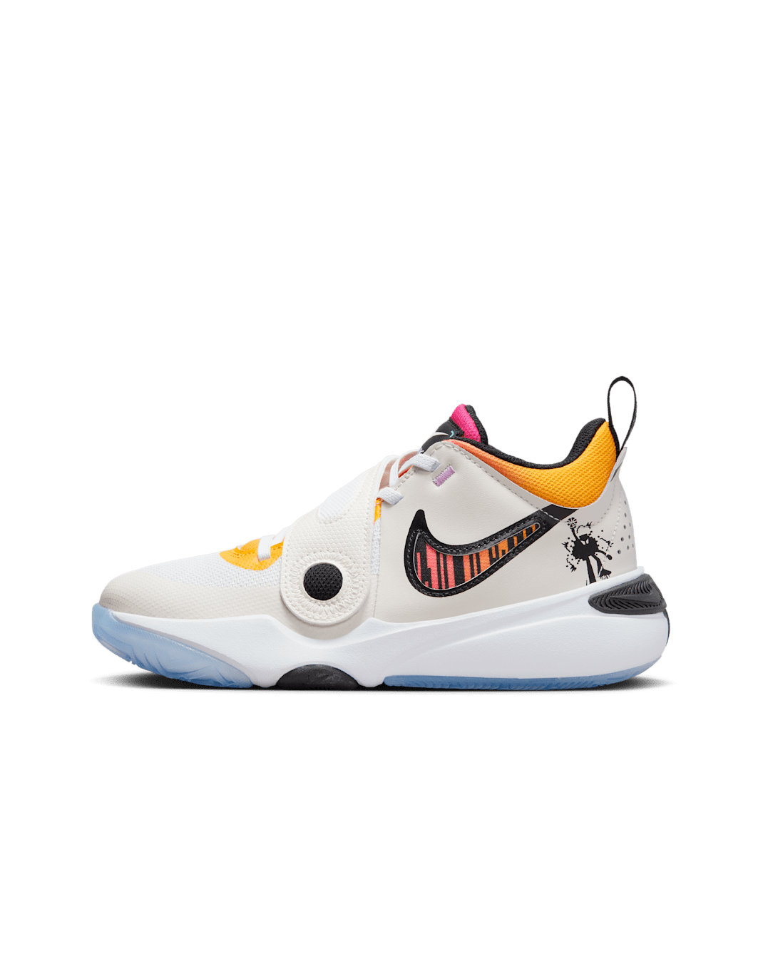 Nike Team Hustle D 11 Older Kids' Basketball Shoes - White/White/Phantom/Black