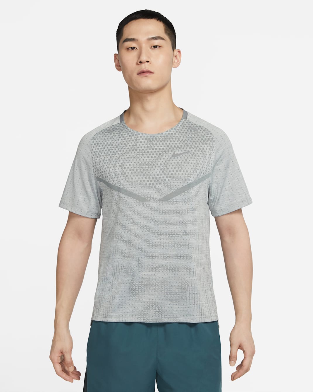 Nike Dri-FIT ADV TechKnit Ultra Men's Short-Sleeve Running Top - Smoke Grey/Grey Fog