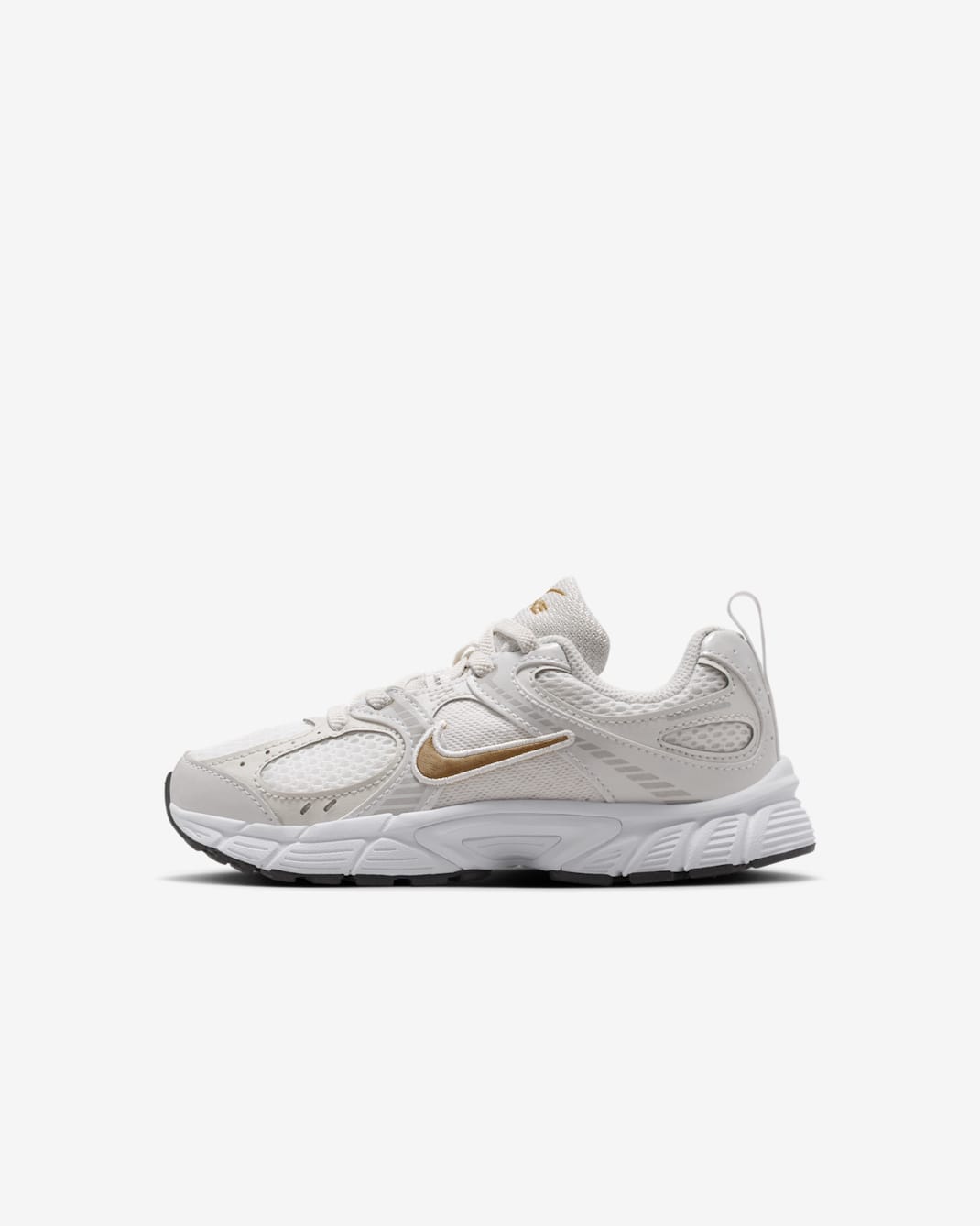 Tenis para niños de preescolar Nike V5 RNR - Blanco/Plata metalizado/Polvo fotón/Oro metalizado